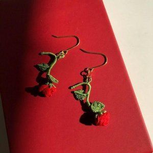 Handmade rose statement earrings